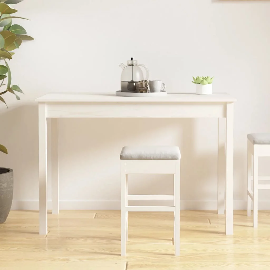 Fehér tömör fenyőfa ebédlőasztal 110 x 55 x 75 cm