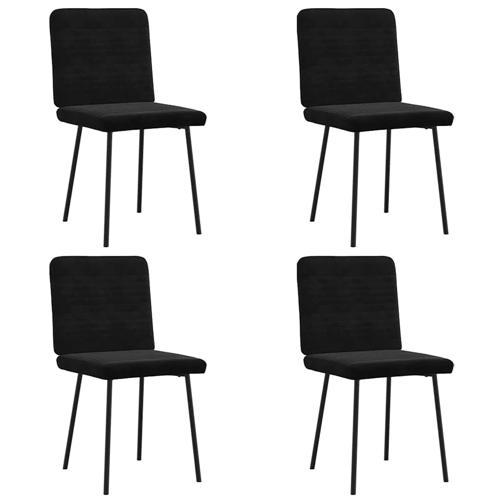 4 db fekete bársony étkezőszék