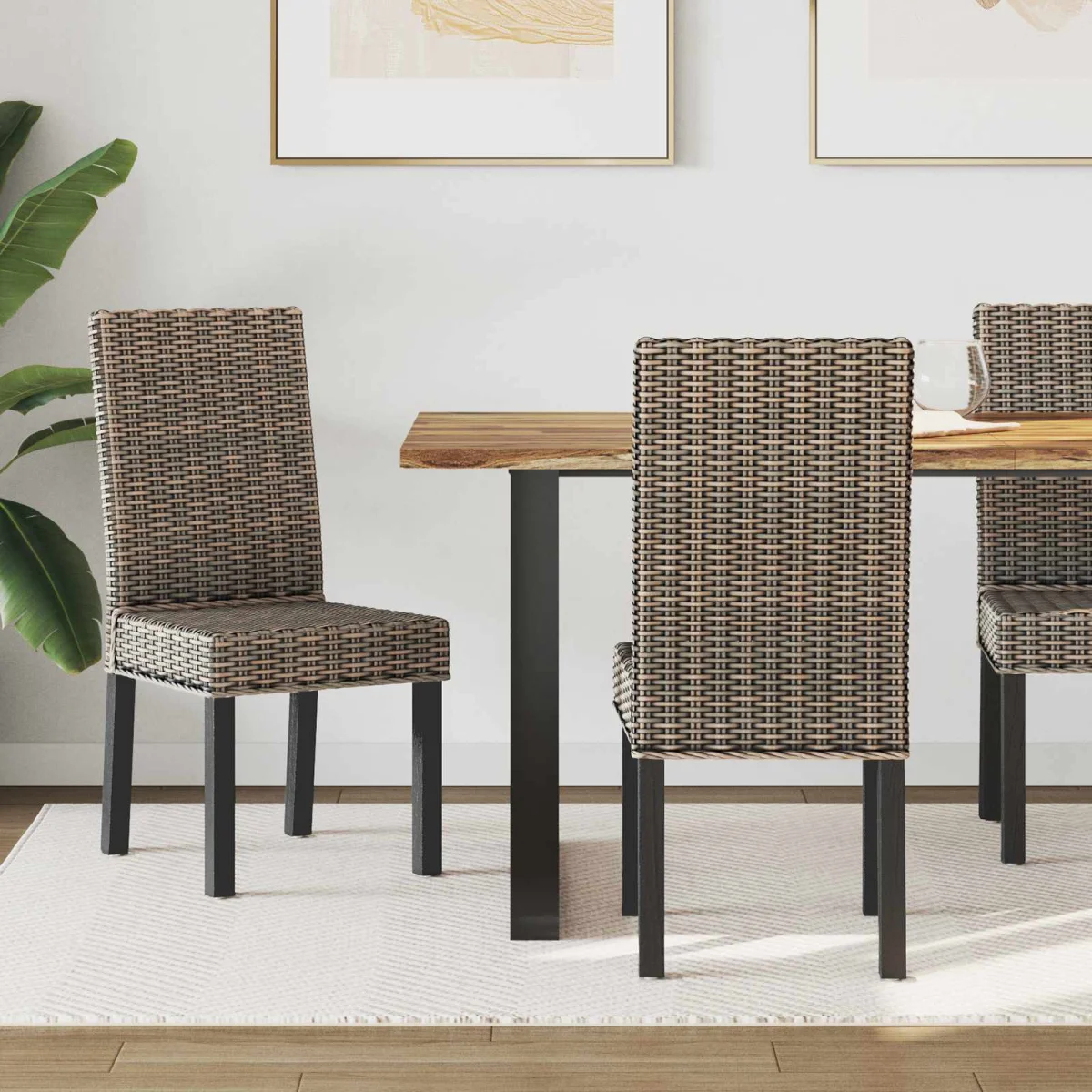 Étkezőszék 2 pcs Fekete Mosás 45 x 54 x 93 cm Tömör Mahagóni Fa