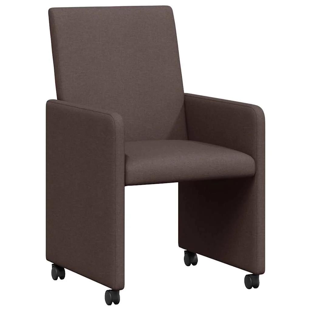 Étkezőszék párnával 2 pcs sötétbarna 57 x 66 x 94 cm szövet