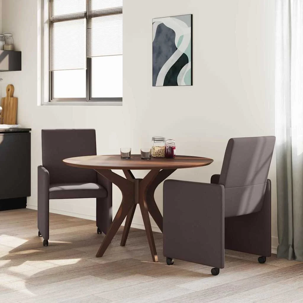 Étkezőszék párnával 2 pcs sötétbarna 57 x 66 x 94 cm szövet