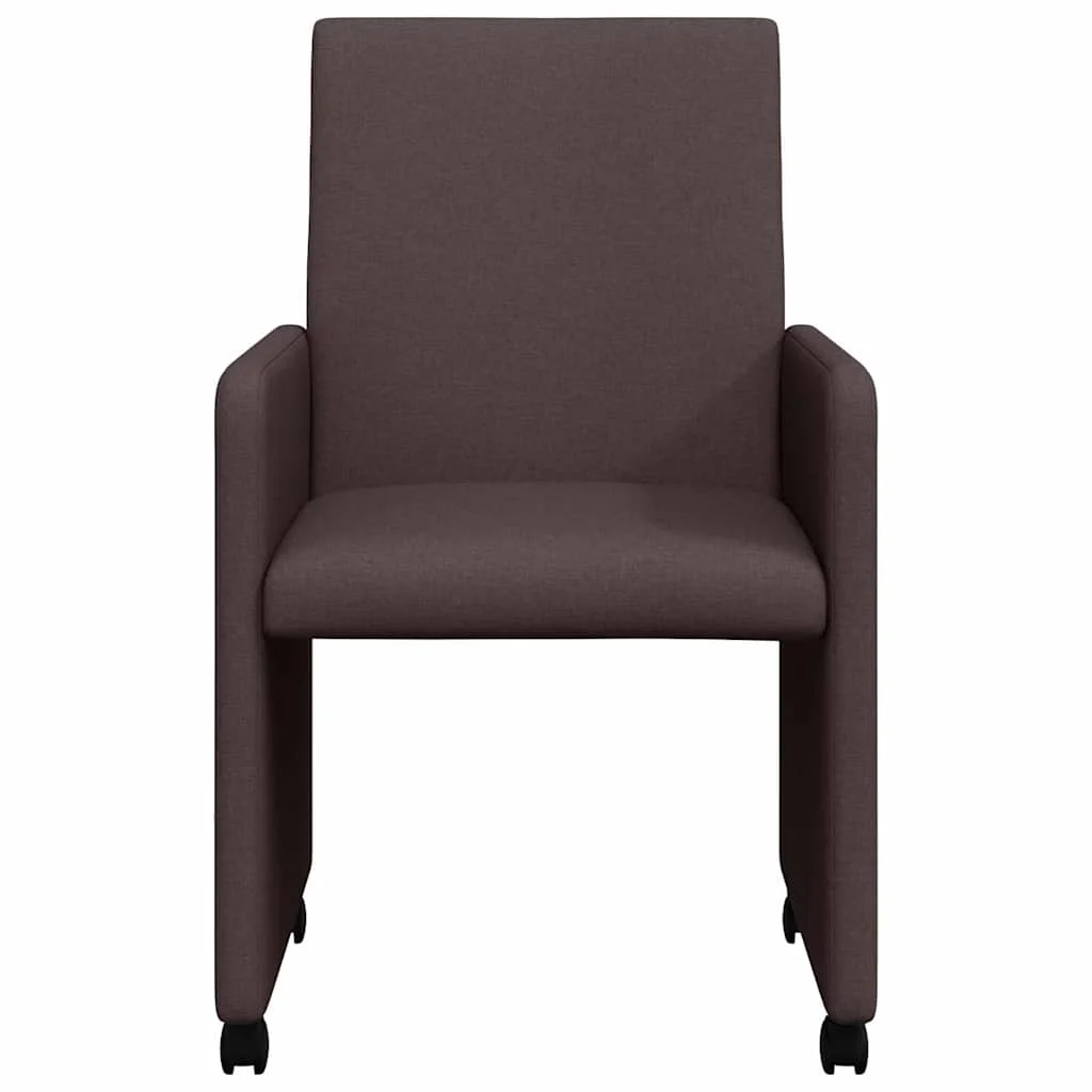 Étkezőszék párnával 2 pcs sötétbarna 57 x 66 x 94 cm szövet