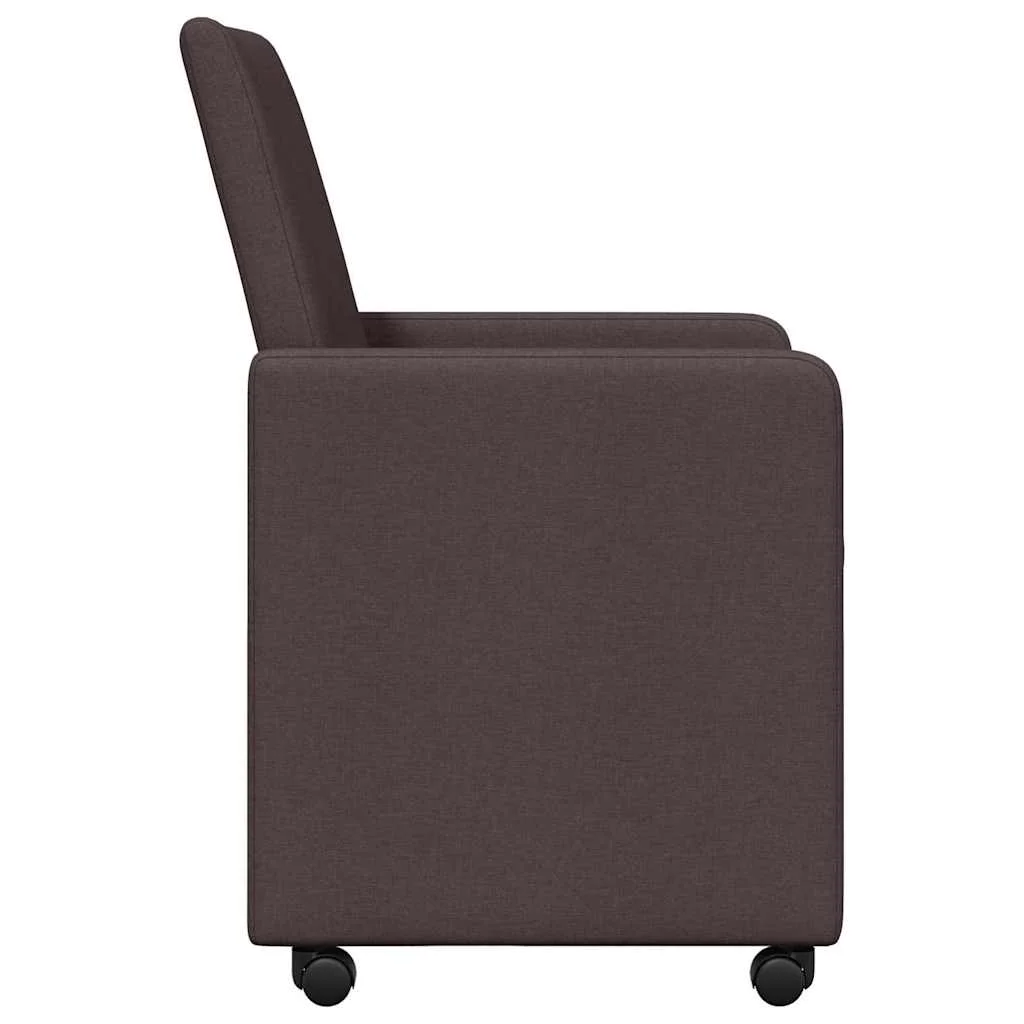 Étkezőszék párnával 2 pcs sötétbarna 57 x 66 x 94 cm szövet