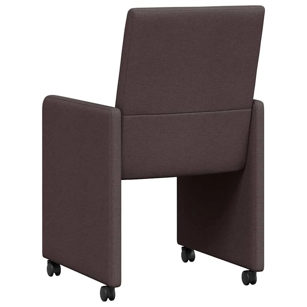 Étkezőszék párnával 2 pcs sötétbarna 57 x 66 x 94 cm szövet