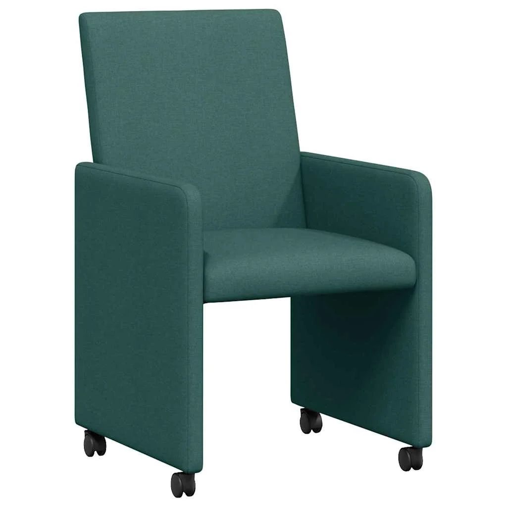 Étkezőszék párnával 2 pcs Sötétzöld 57 x 66 x 94 cm szövet