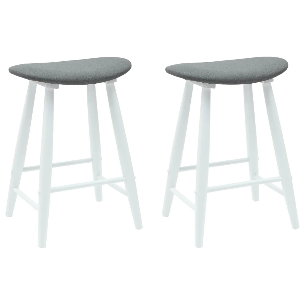 Étkező Székek 2 pcs Fehér 46 x 37 x 63 cm Tömör Gumi Fa