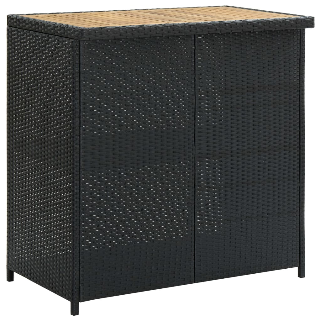 3 részes fekete polyrattan bárszett