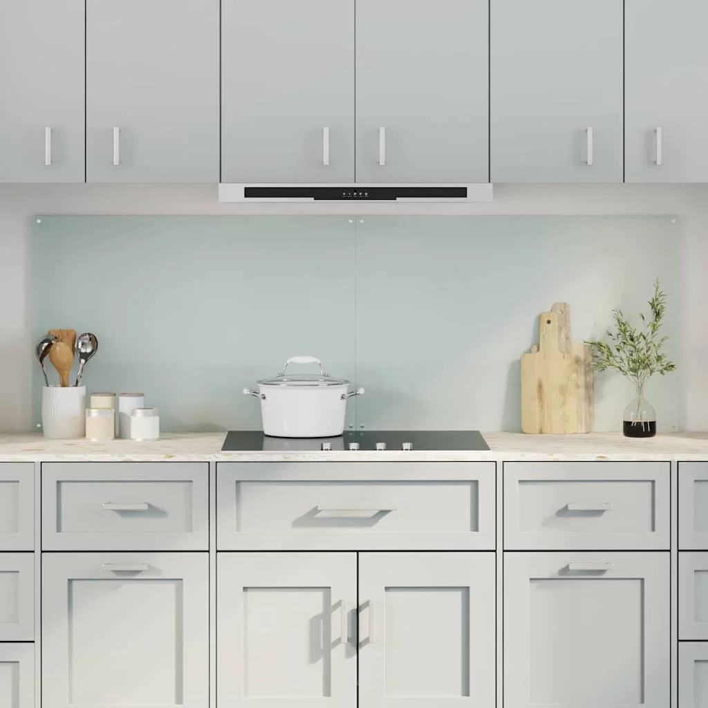 Konyhai splashback 2 pcs Fehér 90 x 60 cm edzett üveg