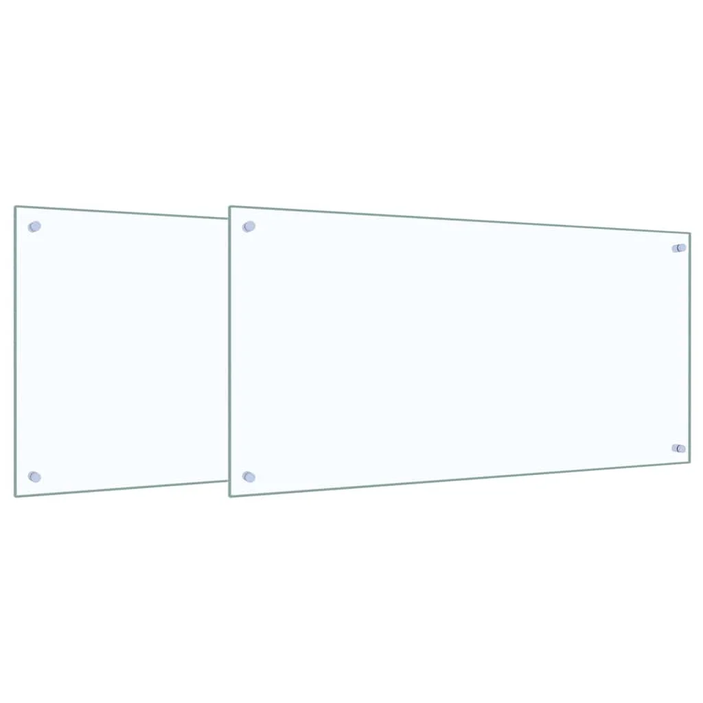 Konyhai splashback 2 pcs Átlátszó 100 x 50 cm edzett üveg