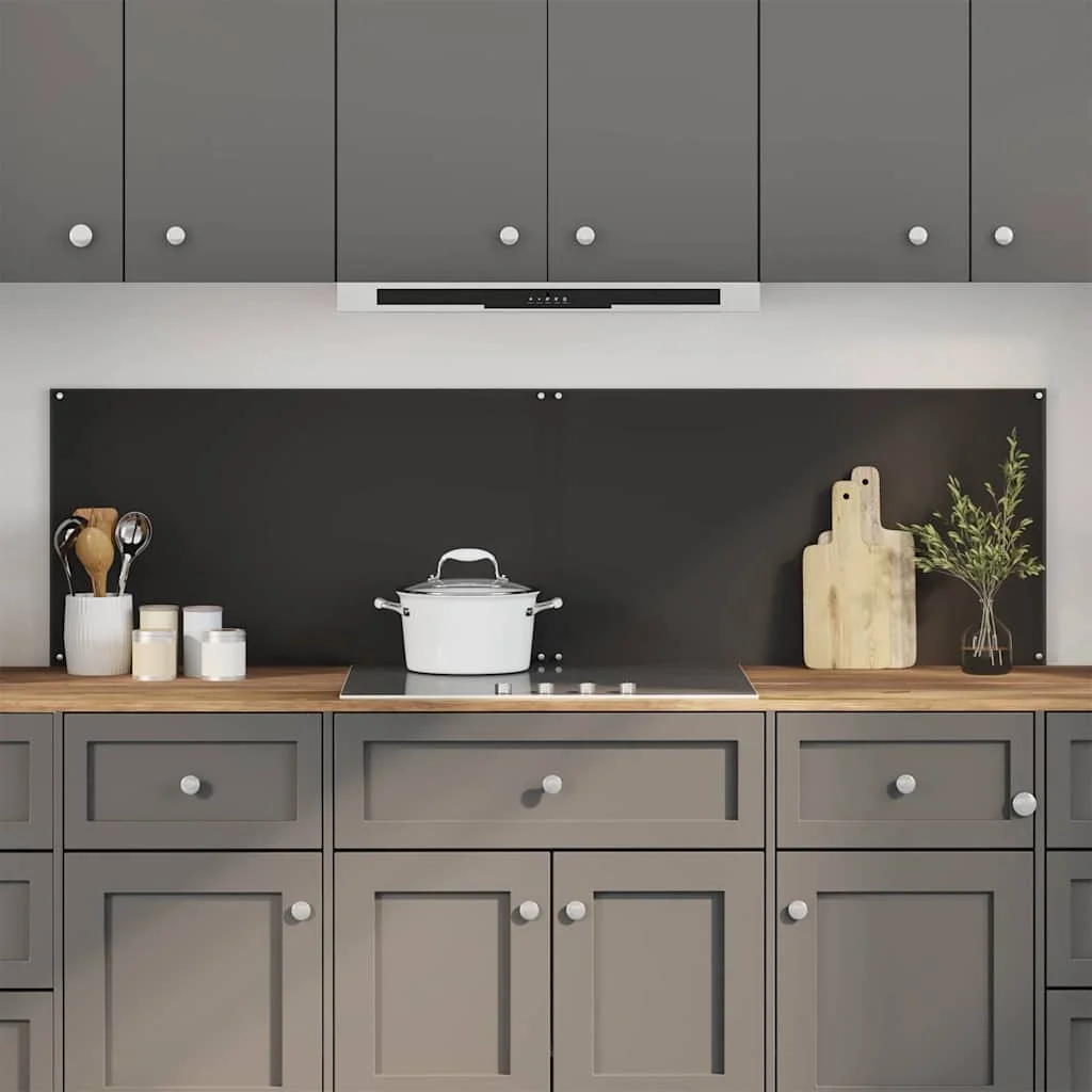 Konyhai splashback 2 pcs Fekete 90 x 50 cm edzett üveg