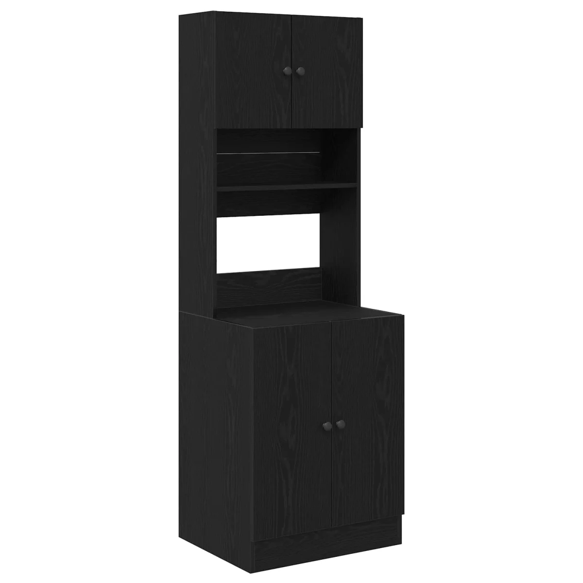 Konyhai vitrin polcokkal 2 pcs Fekete tölgy 60 x 50 x 180 cm