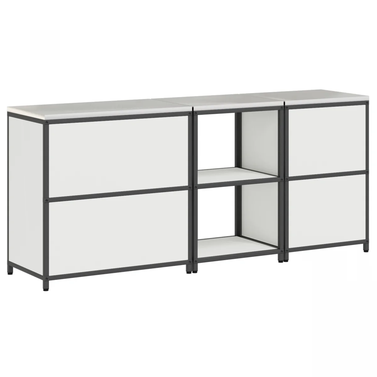 Konyhai tároló szett polcokkal Egyéb tárolóval ajtóval 3 pcs Fehér 210 x 50 x 92 cm