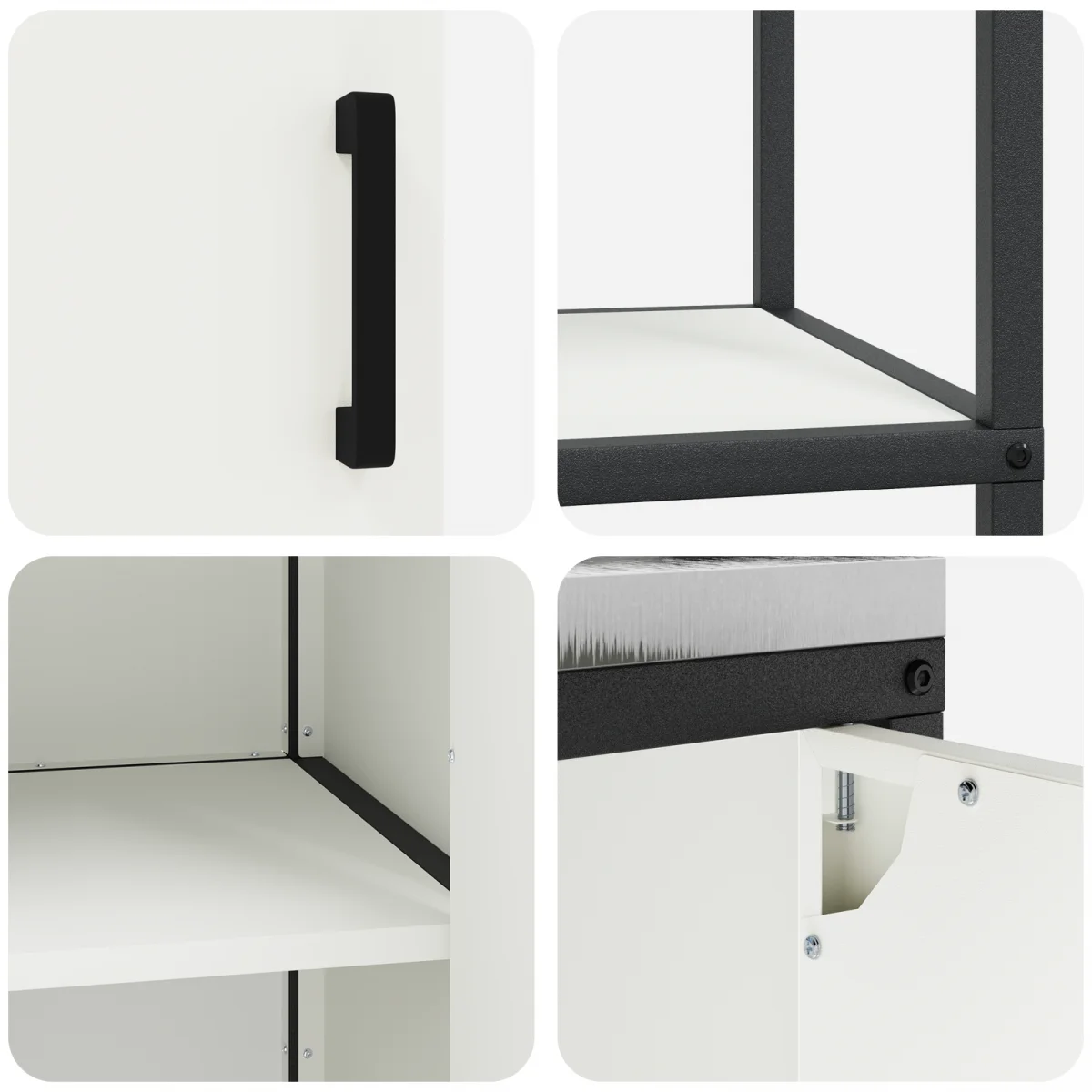 Konyhai tároló szett polcokkal Egyéb tárolóval ajtóval 3 pcs Fehér 210 x 50 x 92 cm