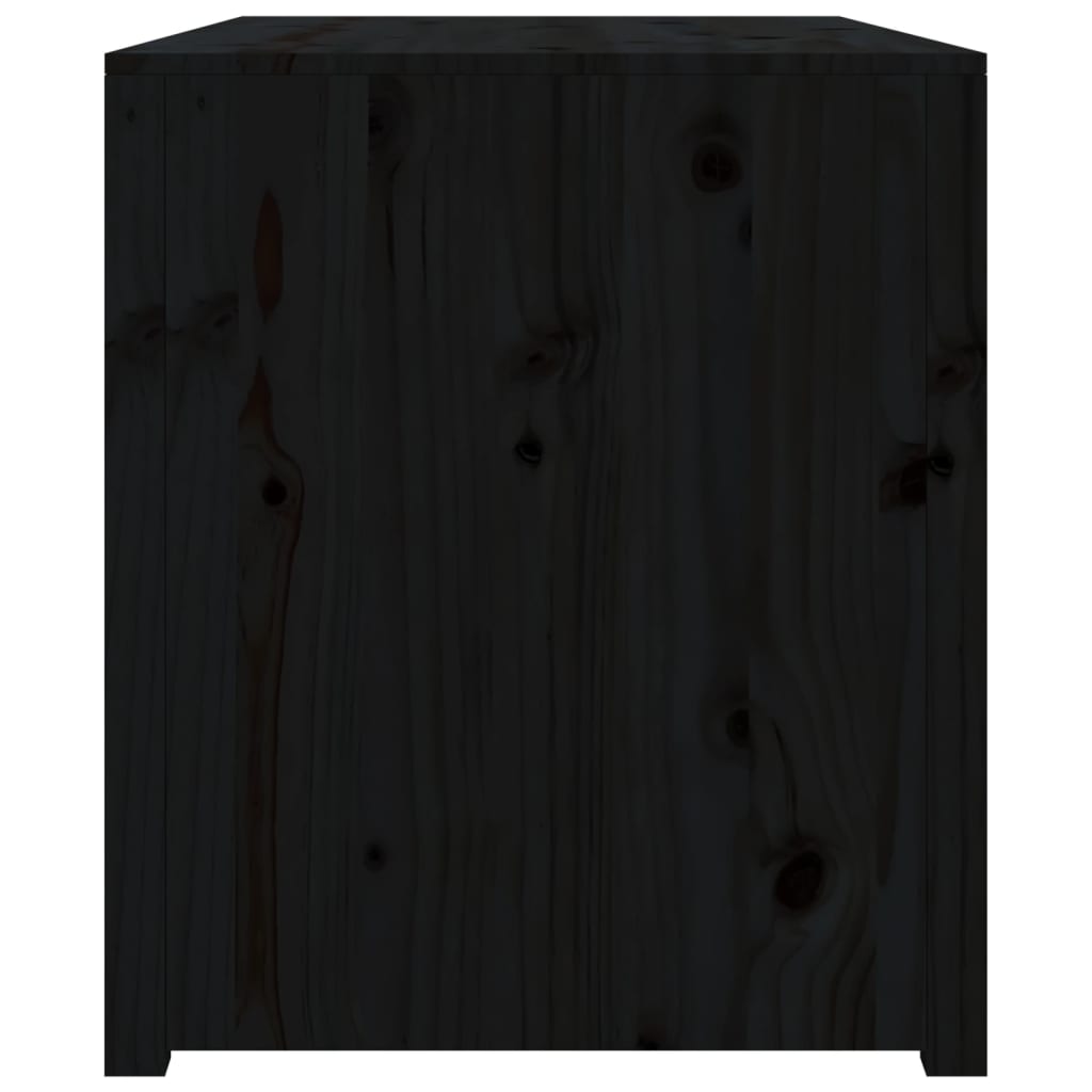 Fekete tömör fenyőfa kültéri konyhaszekrény 106x55x64 cm