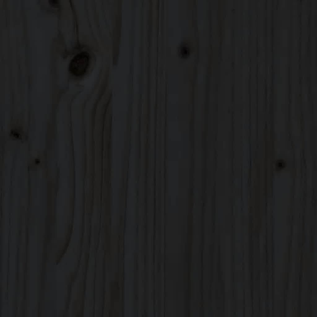 Fekete tömör fenyőfa kültéri konyhaszekrény 106x55x64 cm