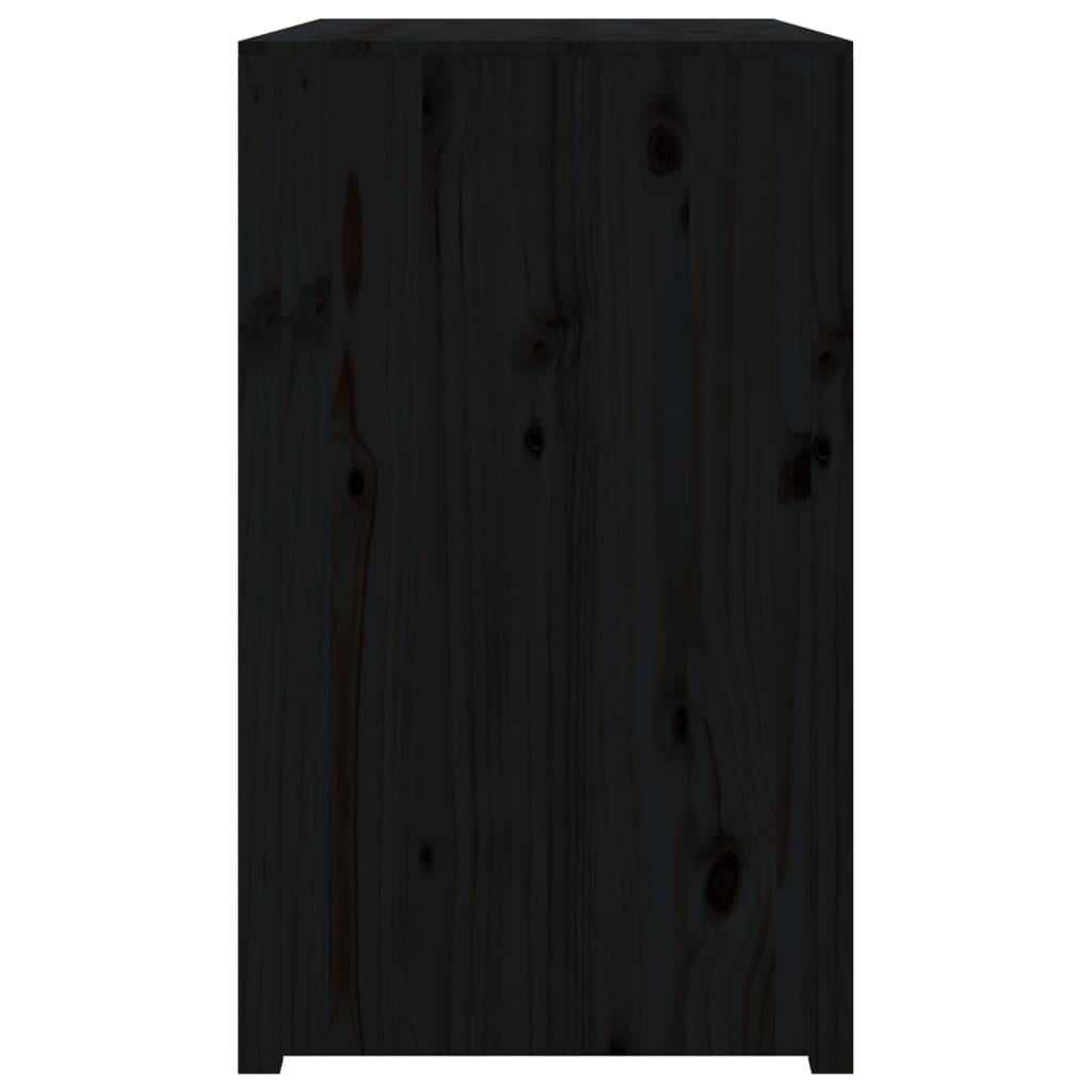 Fekete tömör fenyőfa kültéri konyhaszekrény 106 x 55 x 92 cm