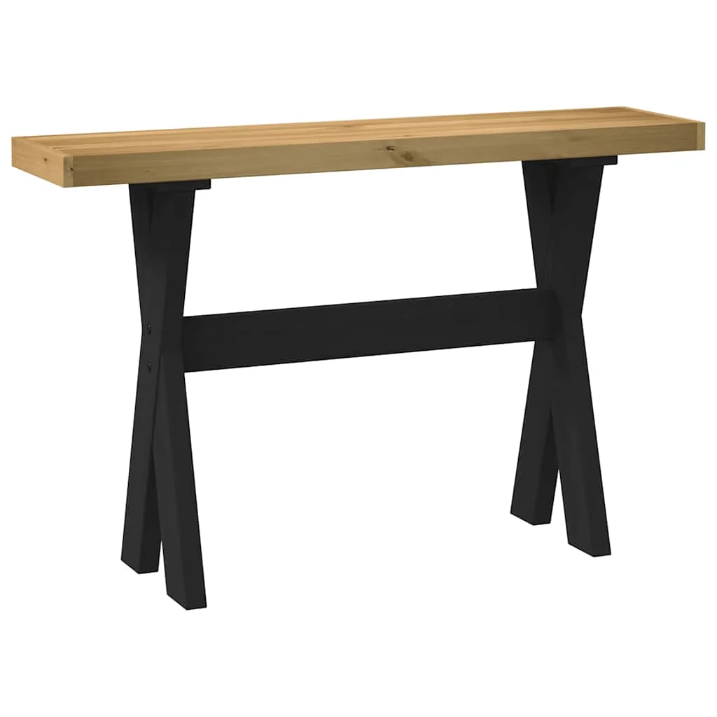 Konzolasztal NOAIN X alakú lábak 120x30x75 cm tömör fa fenyőfa