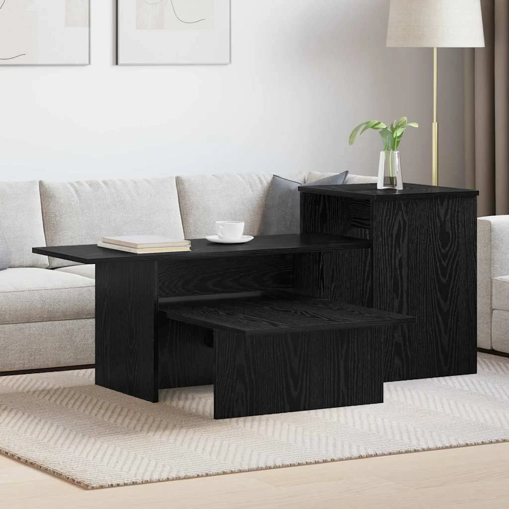 Konzolasztal Fekete tölgy 91,5 x 35 x 38,5 cm Faanyag