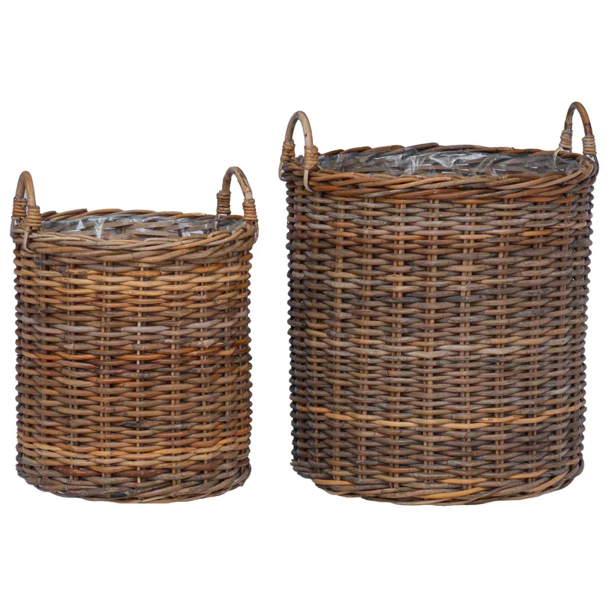 Virágkosár tárolóval 2 pcs Barna Lacak rattan