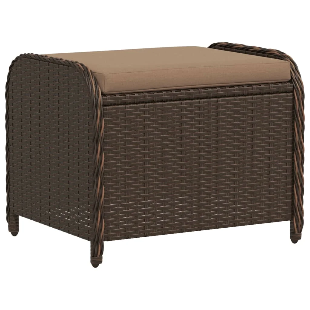 Barna polyrattan kerti szék párnával 58 x 46 x 46 cm