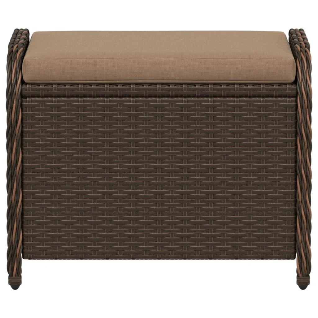 Barna polyrattan kerti szék párnával 58 x 46 x 46 cm