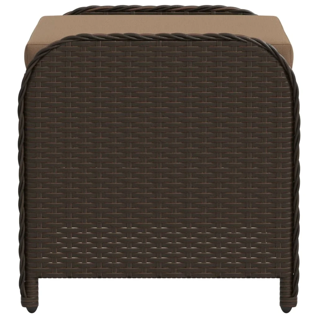 Barna polyrattan kerti szék párnával 58 x 46 x 46 cm