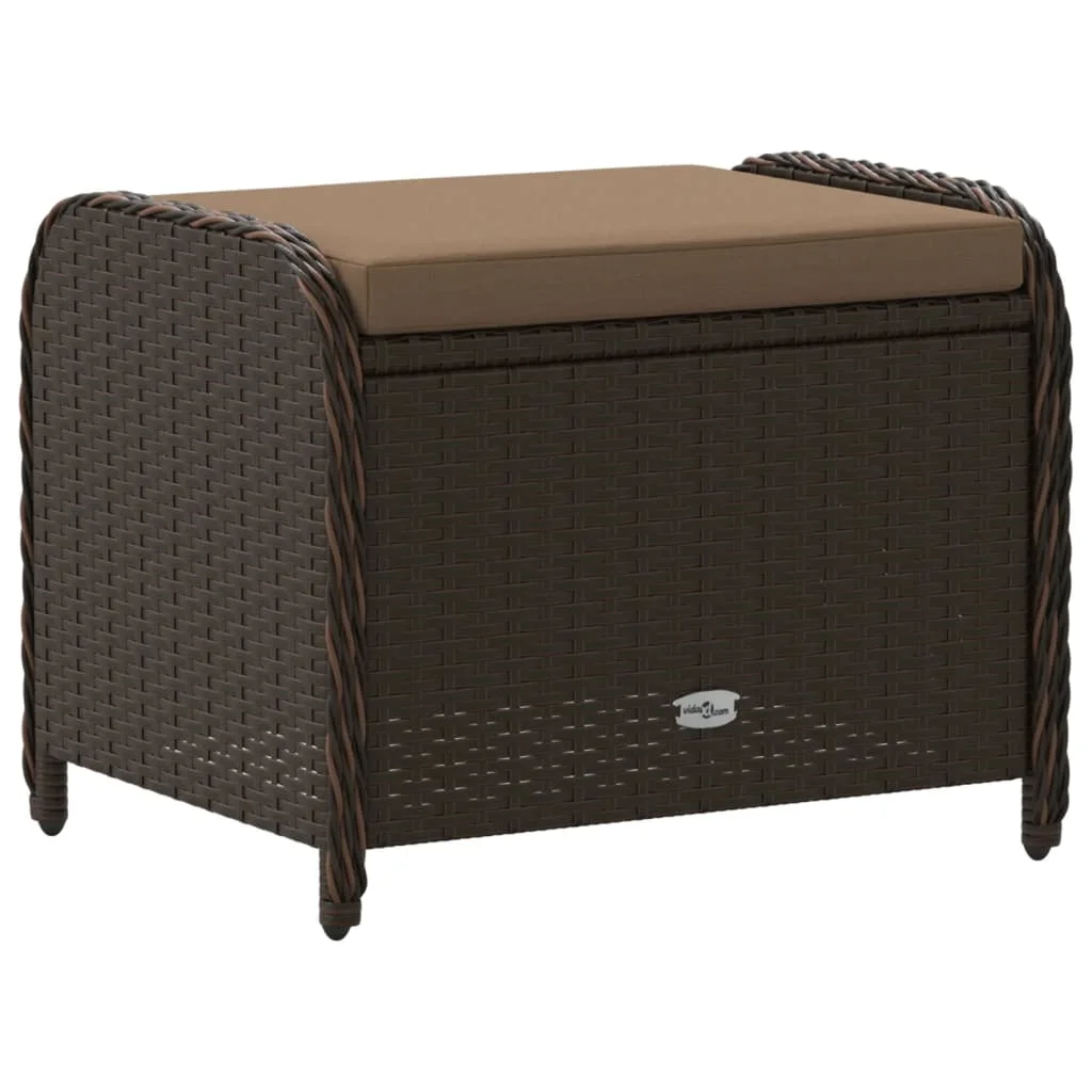 Barna polyrattan kerti szék párnával 58 x 46 x 46 cm