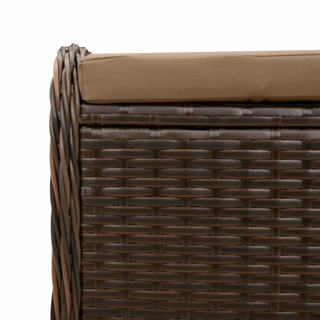 Barna polyrattan kerti szék párnával 58 x 46 x 46 cm