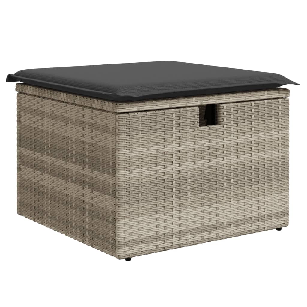 Világosszürke polyrattan kerti szék párnával 55 x 55 x 37 cm