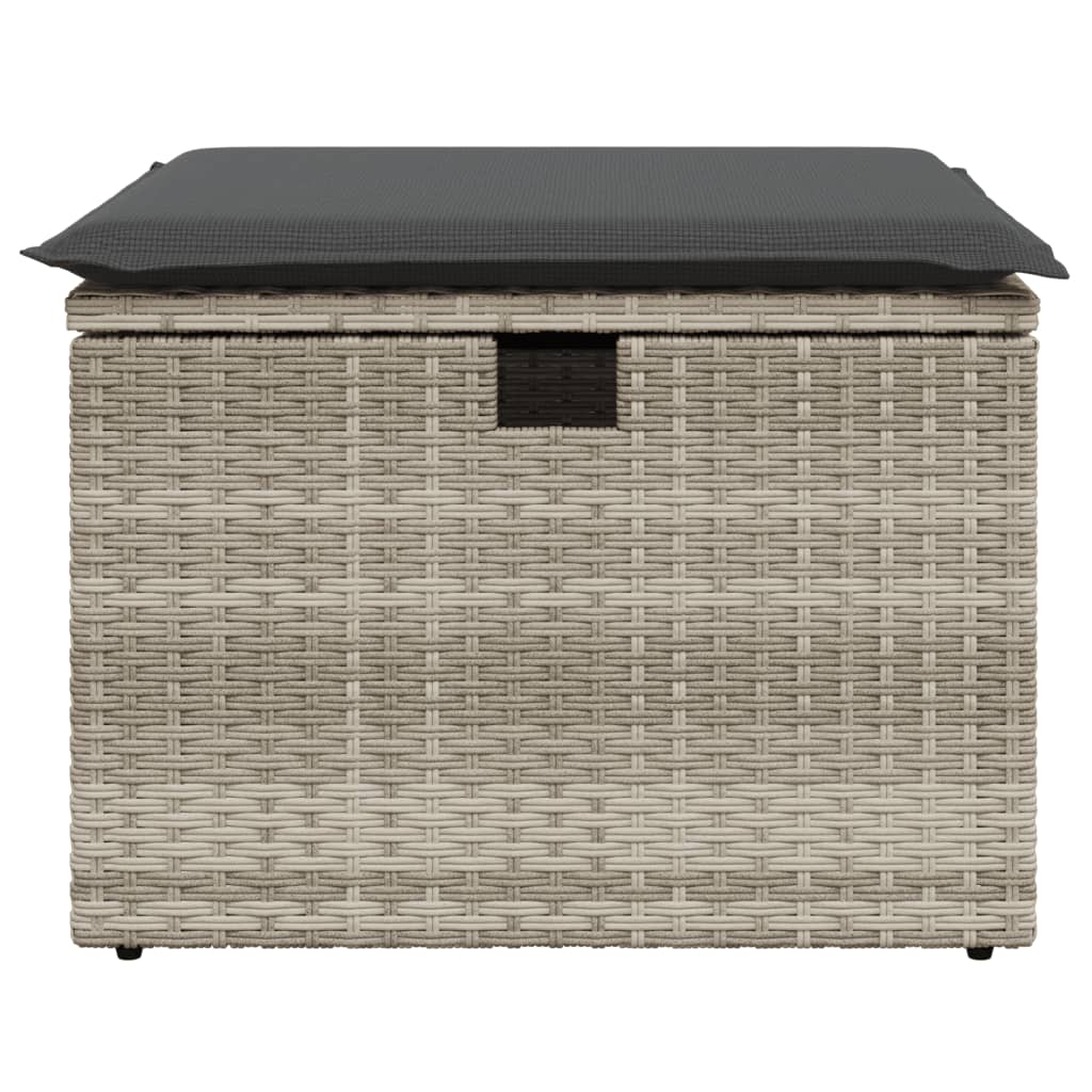 Világosszürke polyrattan kerti szék párnával 55 x 55 x 37 cm