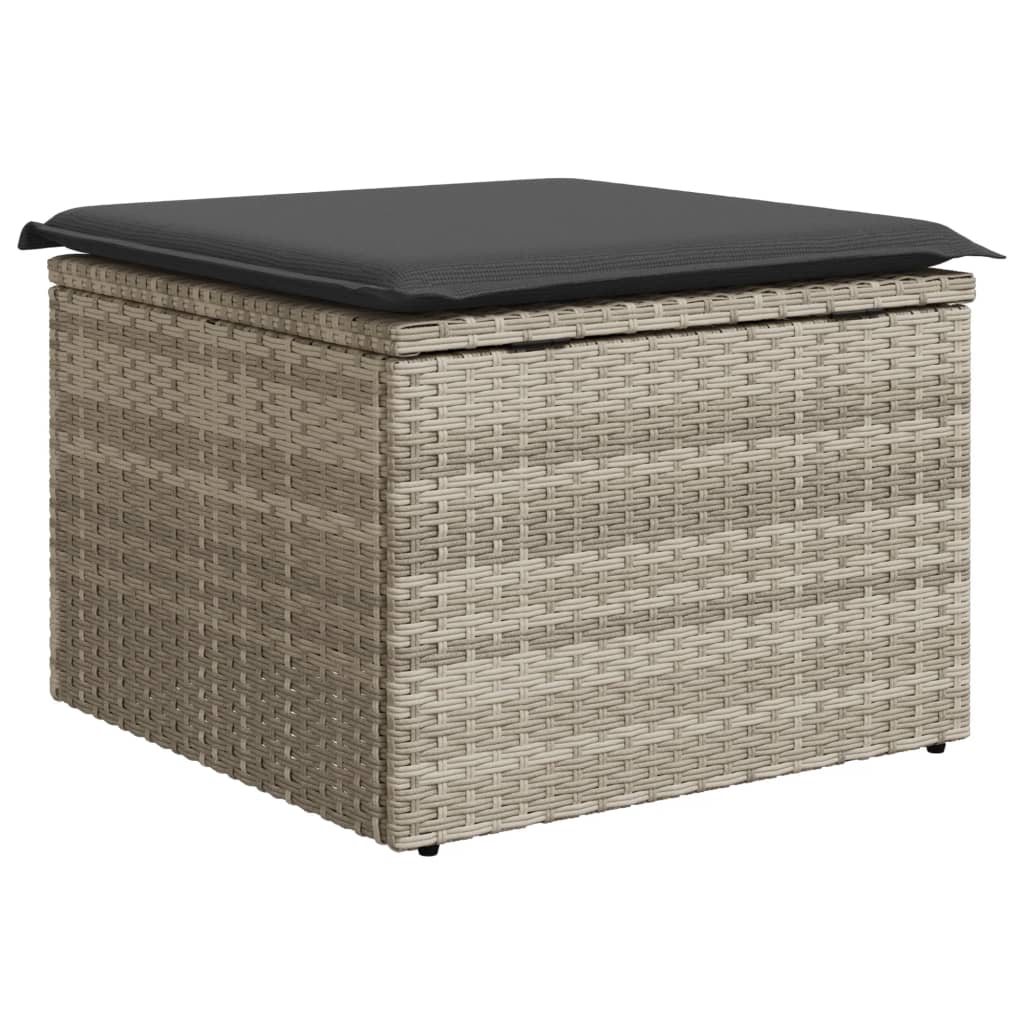 Világosszürke polyrattan kerti szék párnával 55 x 55 x 37 cm