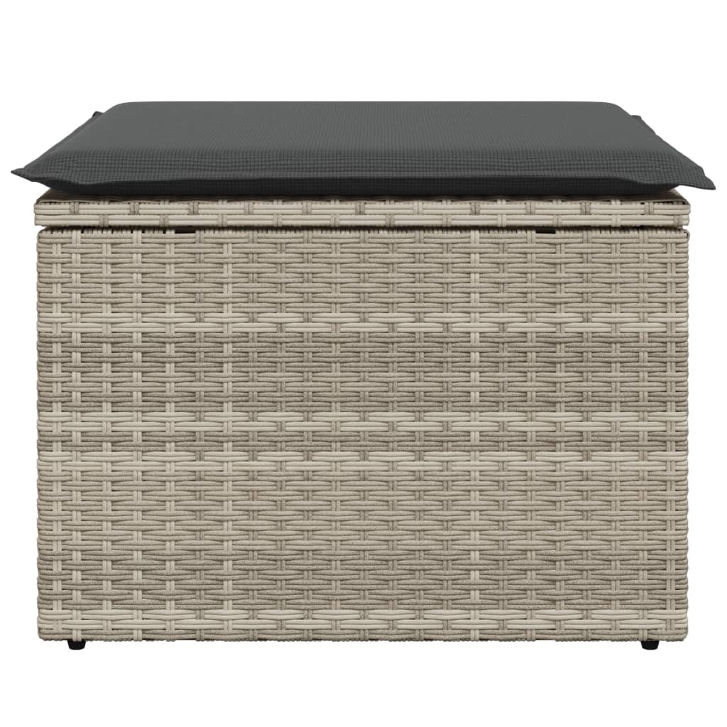 Világosszürke polyrattan kerti szék párnával 55 x 55 x 37 cm