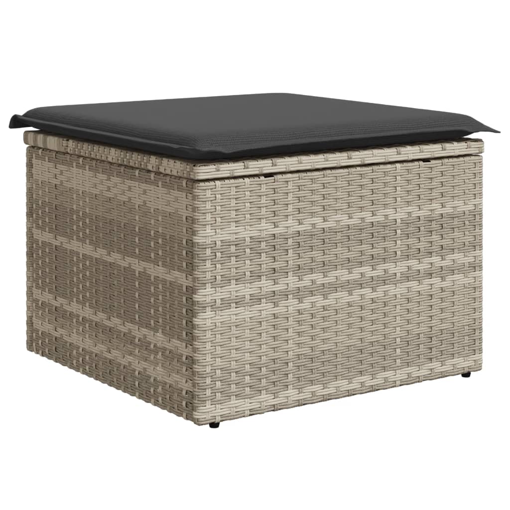 Világosszürke polyrattan kerti szék párnával 55 x 55 x 37 cm