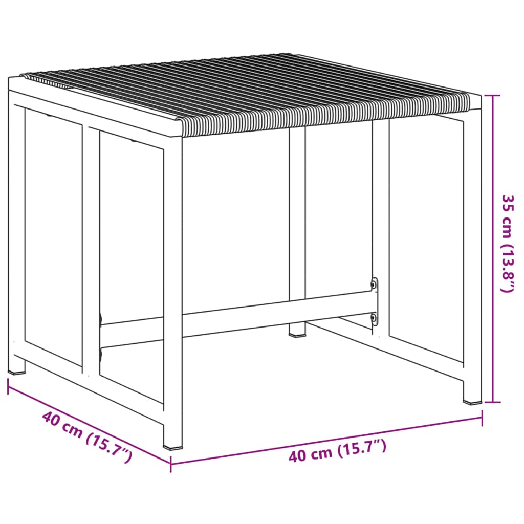 4 db fekete polyrattan kerti ülőke