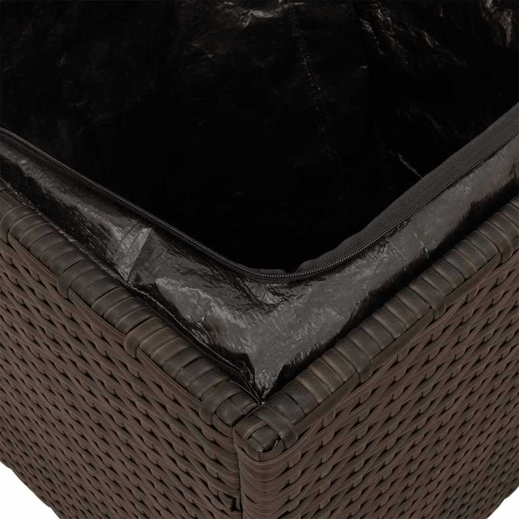 2 db barna polyrattan kerti szék párnával 40x40x43 cm