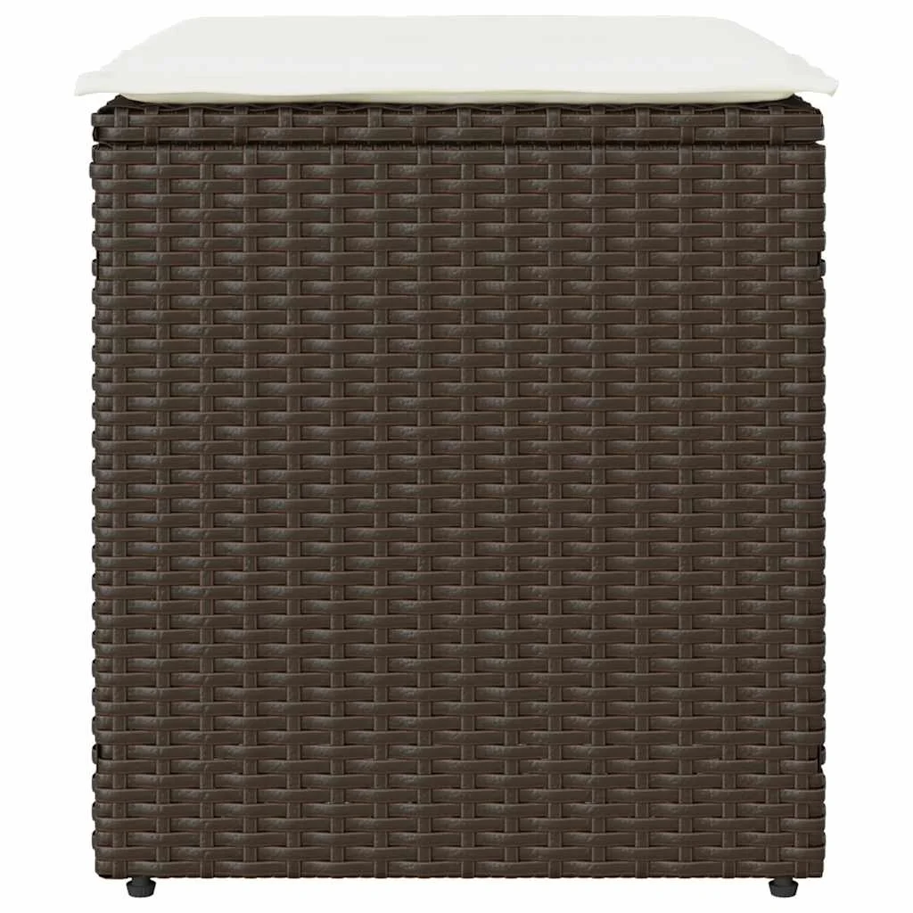 2 db barna polyrattan kerti szék párnával 40x40x43 cm