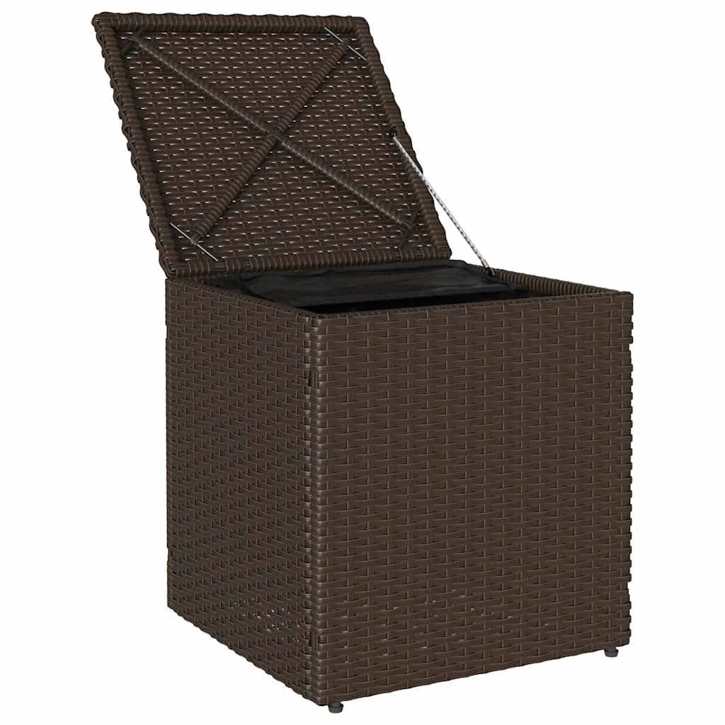 2 db barna polyrattan kerti szék párnával 40x40x43 cm