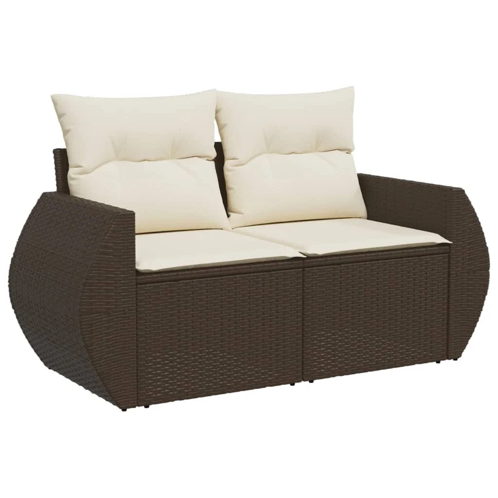 11 részes barna polyrattan kerti ülőgarnitúra párnákkal