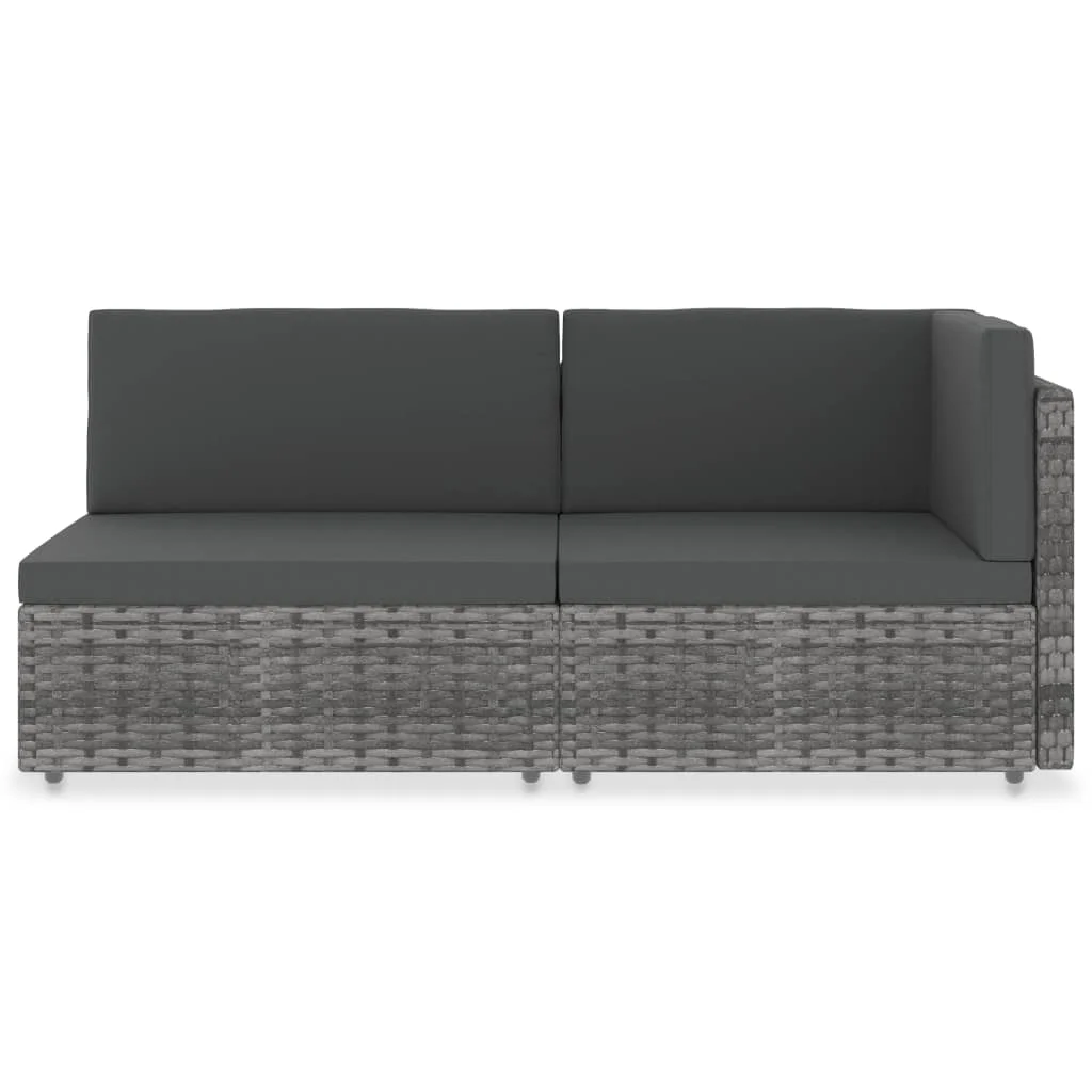 2 személyes szürke elemes polyrattan kanapé