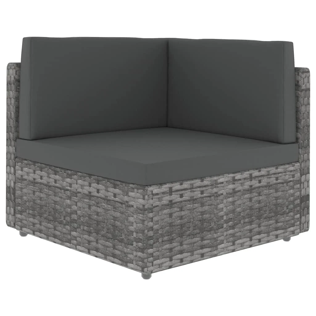 2 személyes szürke elemes polyrattan kanapé