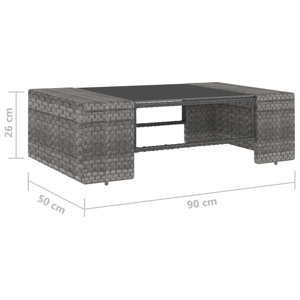 3 részes szürke polyrattan kerti ülőgarnitúra