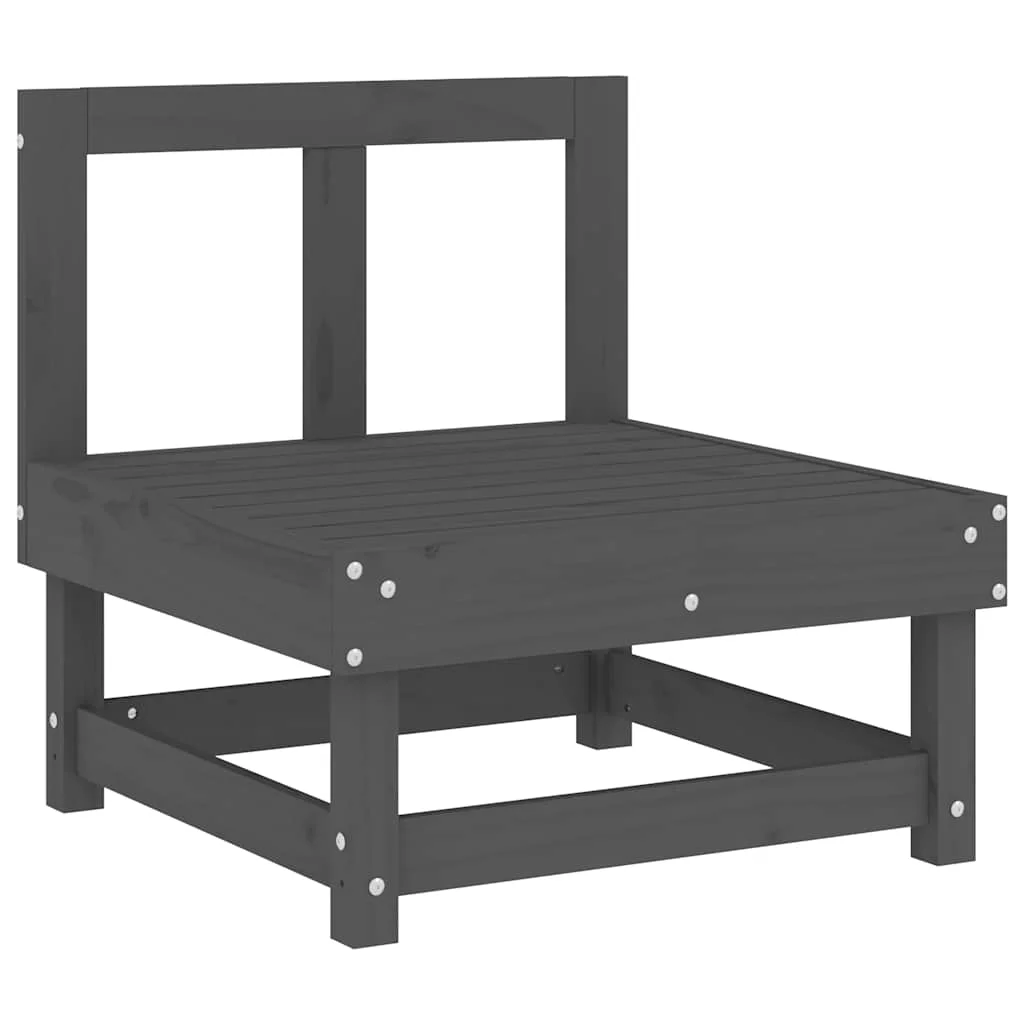 Szürke tömör fenyőfa középső kanapé párnákkal