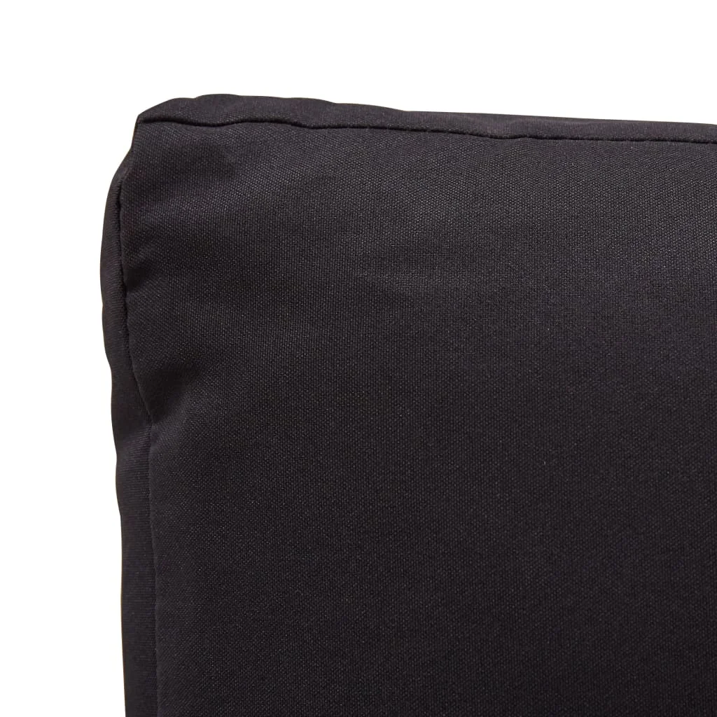 Fekete polyrattan kétszemélyes kerti kanapé párnákkal 124 cm