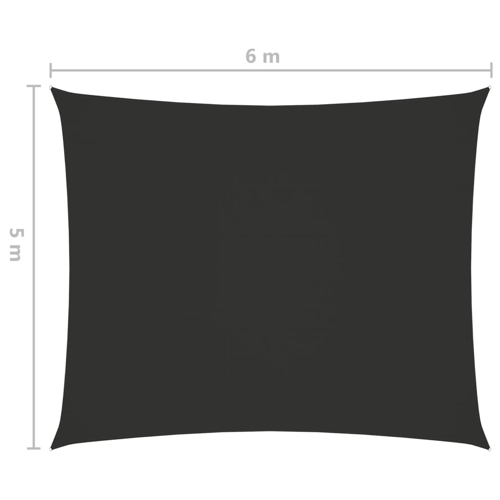 Antracitszürke téglalap alakú oxford-szövet napvitorla 5 x 6 m