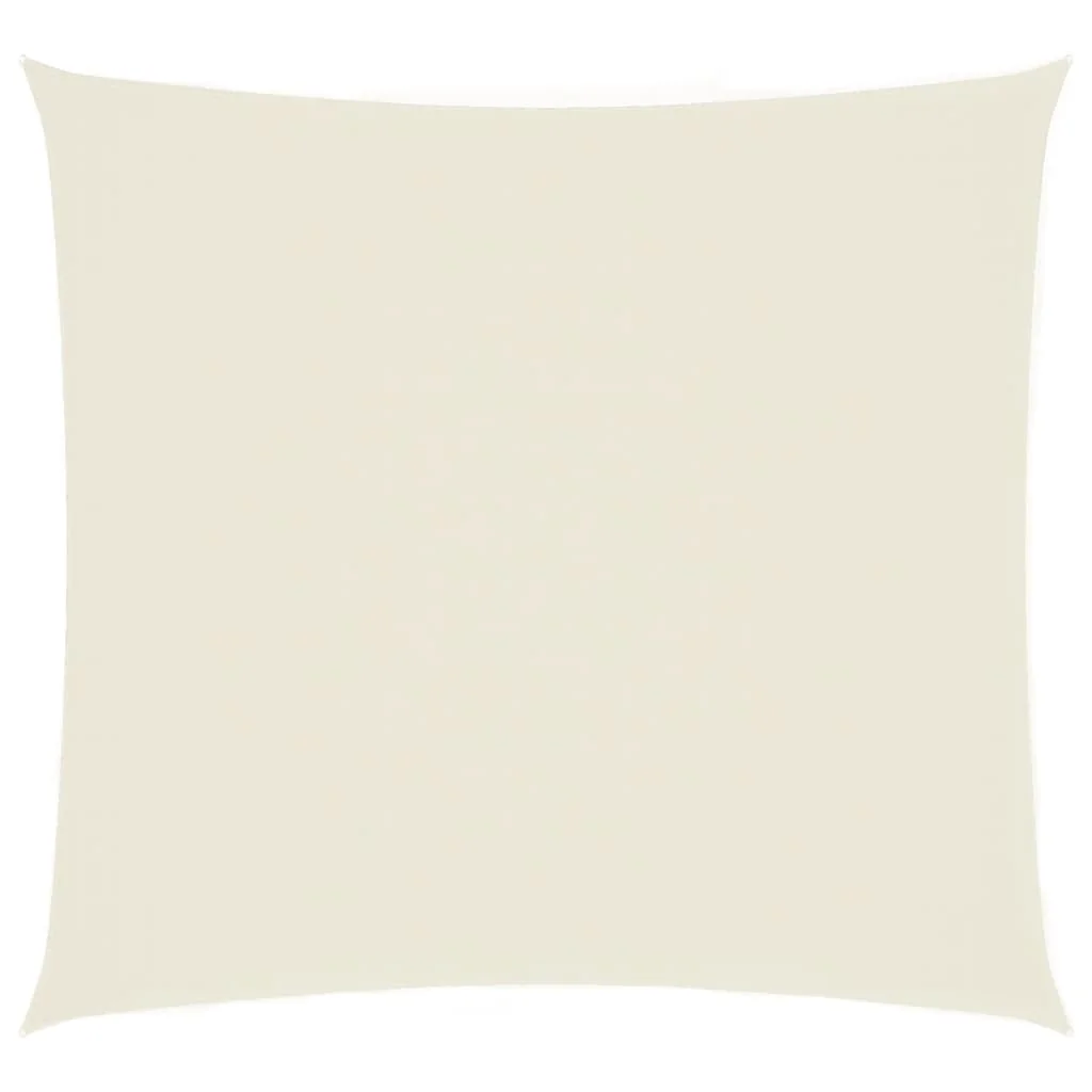 Krémszínű négyzet alakú oxford-szövet napvitorla 4,5x4,5 m