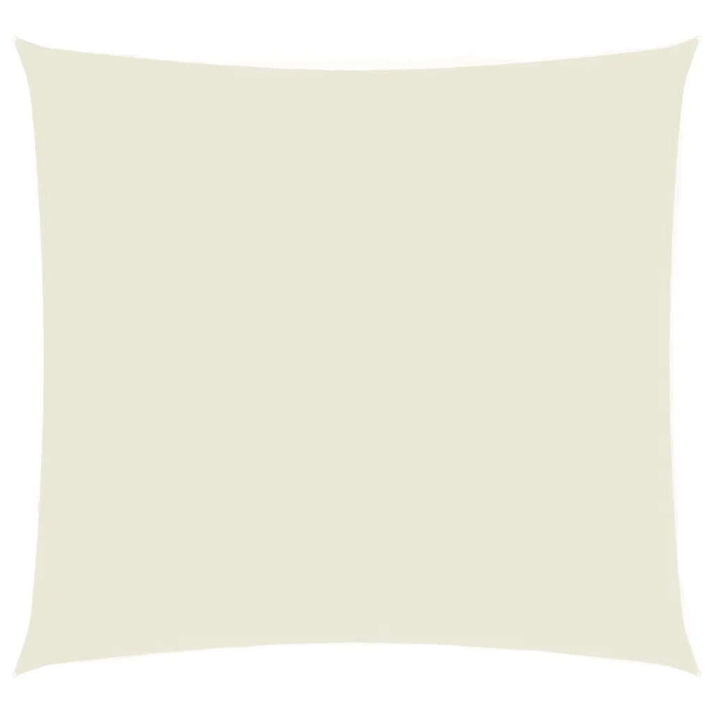 Krémszínű négyzet alakú oxford-szövet napvitorla 5 x 5 m