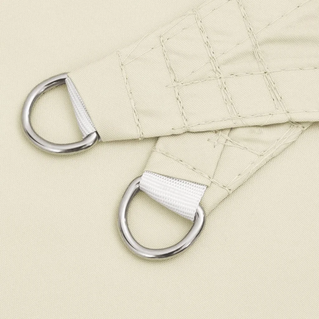 Krémszínű négyzet alakú oxford-szövet napvitorla 7 x 7 m