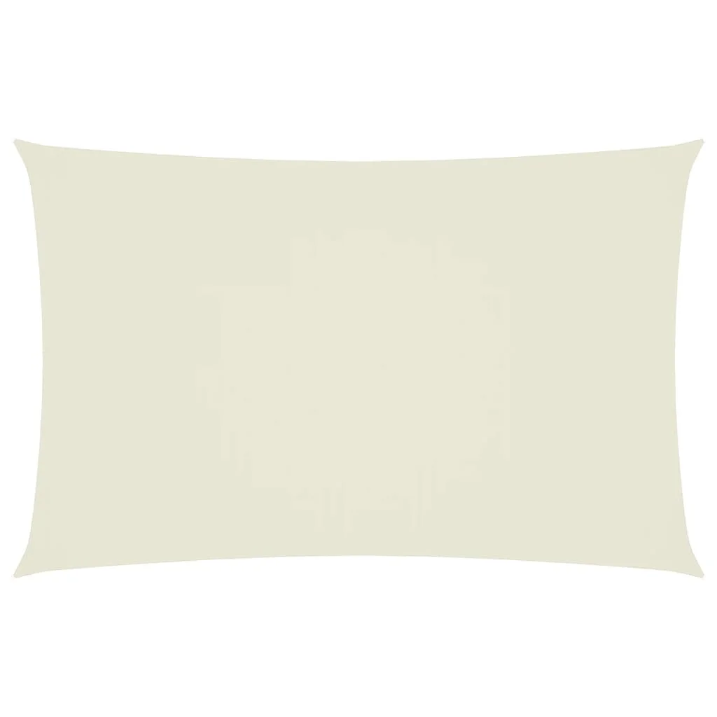 Krémszínű téglalap alakú oxford-szövet napvitorla 5 x 8 m