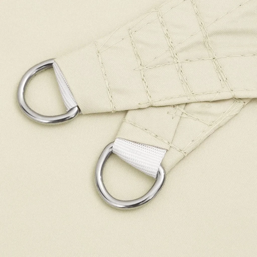 Krémszínű téglalap alakú oxford-szövet napvitorla 6 x 7 m