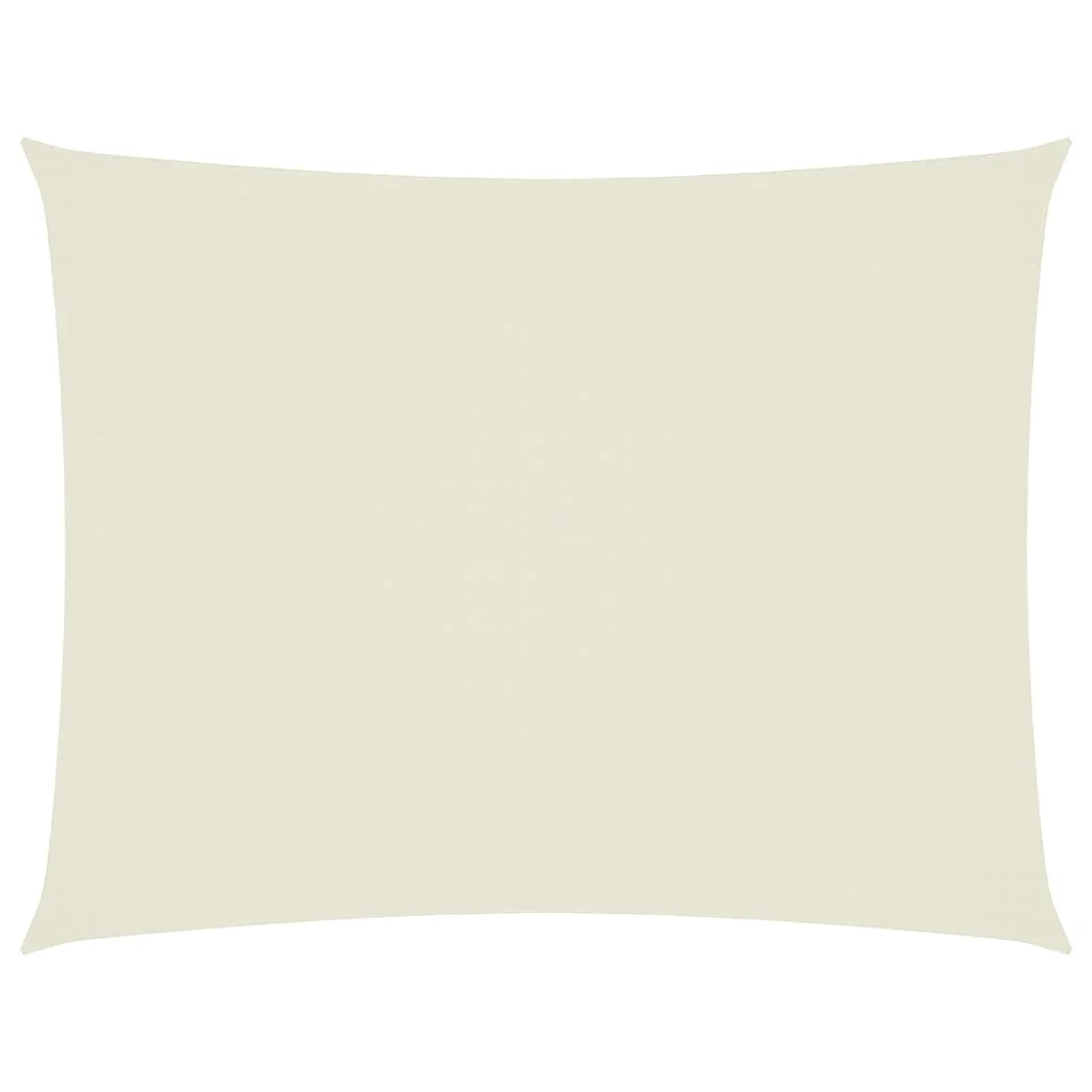 Krémszínű téglalap alakú oxford-szövet napvitorla 6 x 8 m